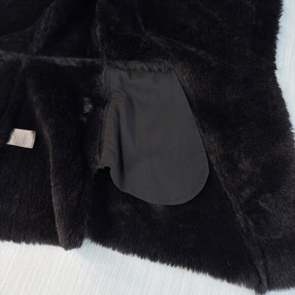 WHITE HOUSE BLACK MARKET Faux Suede Vest Black XS Asymmetric Pockets Streetwear - Picture 6 of 14